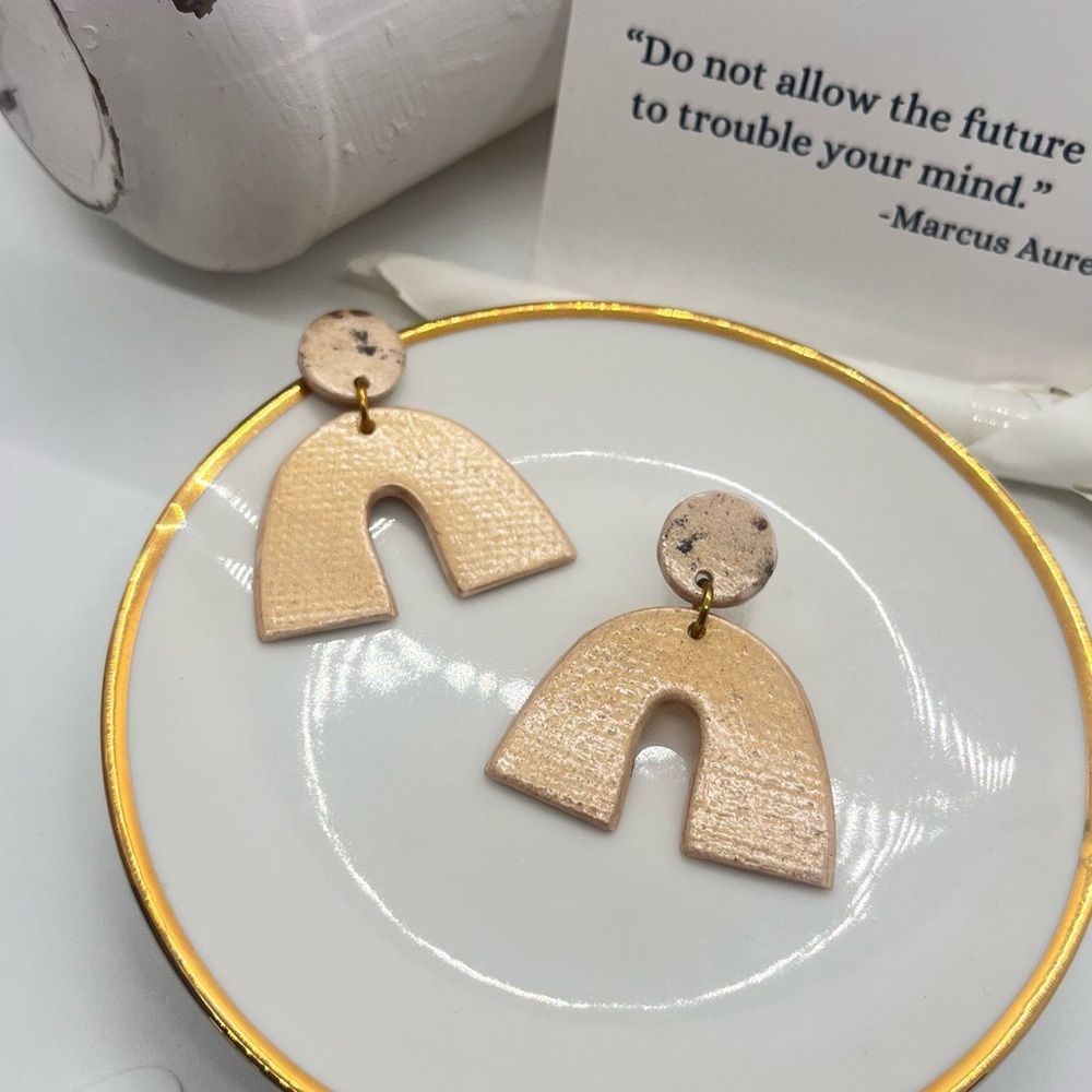 Mid Century Modern Earrings in Neutral Colors